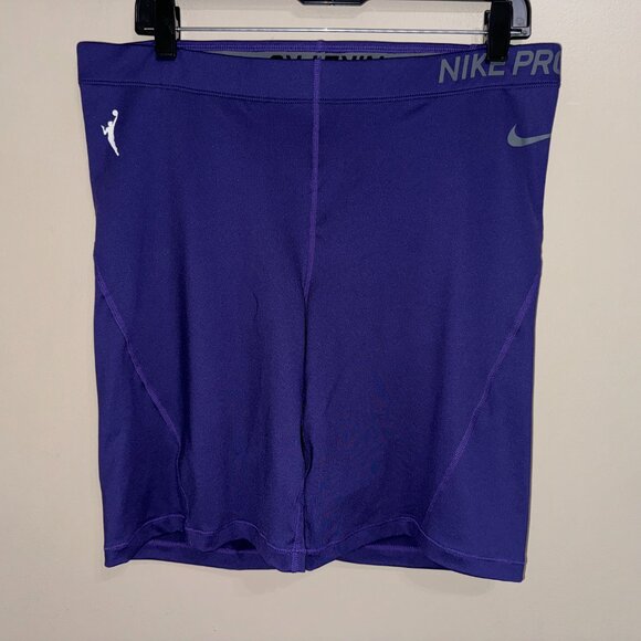 Nike Pro WNBA Team Issue Compression 8” Shorts Purple Womens 2XL CW4244-566 NEW - Picture 2 of 10